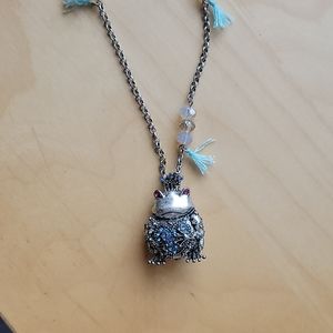 Betsy Johnson frog locket long necklace